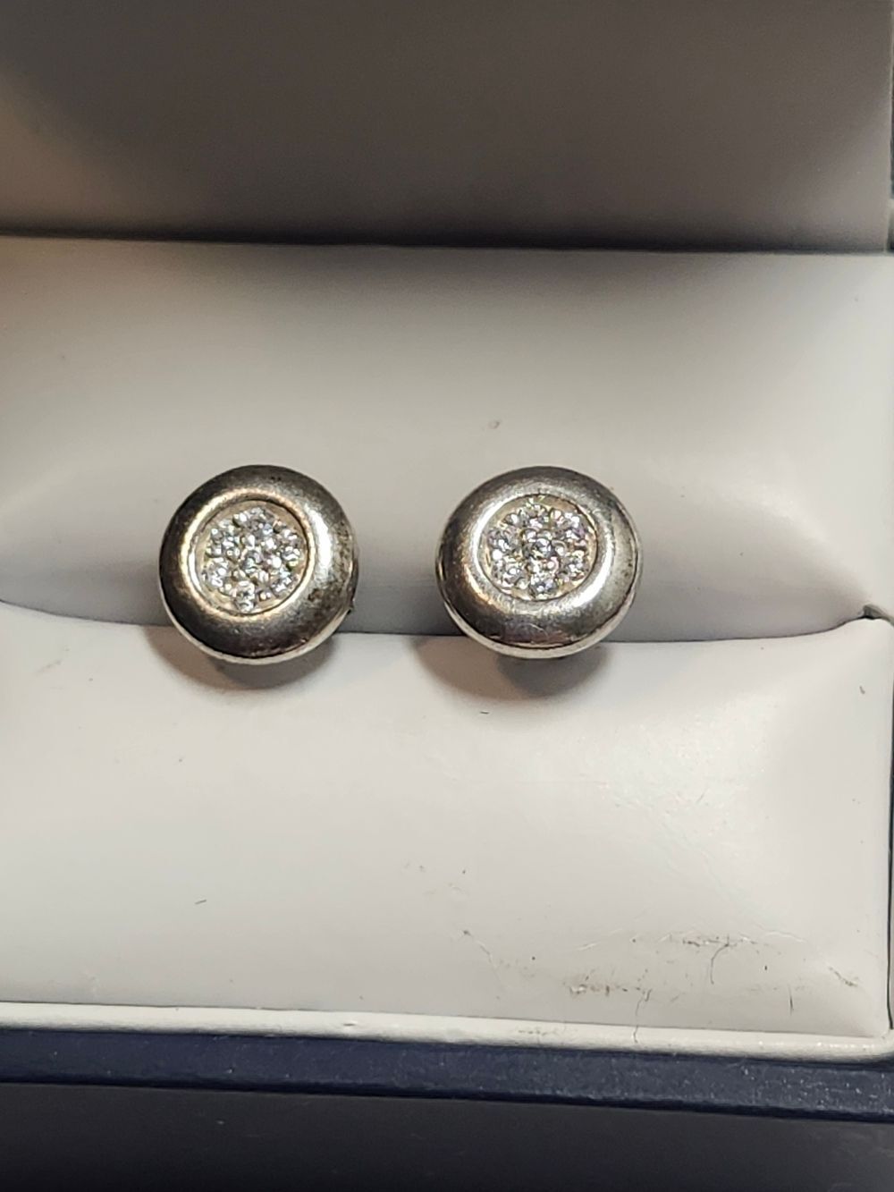Sterling Silver Round Cubic Zirconia Stud Earrings